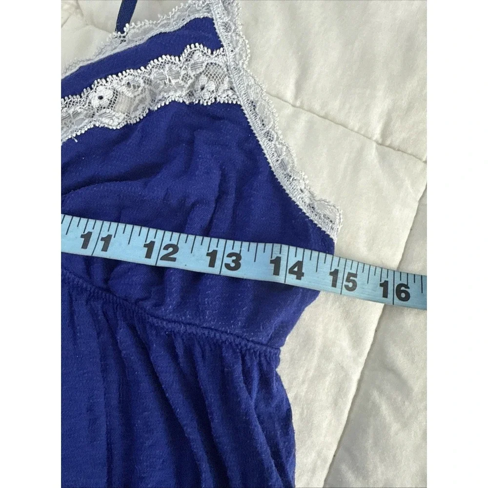 Victorias Secret Slip Dress Women M Blue Babydoll Lace‎ Coqutte Lingerie Y2k